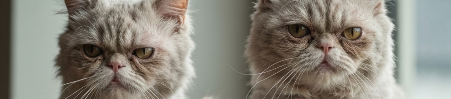 Dos gatos recostados sobre una cama