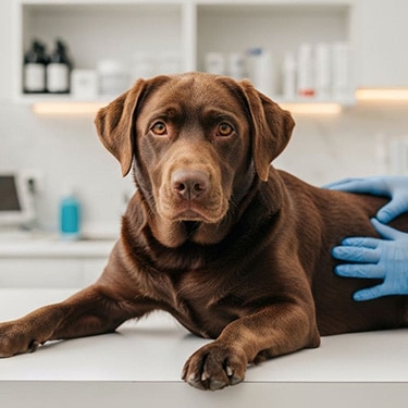 Perro en el veterinario