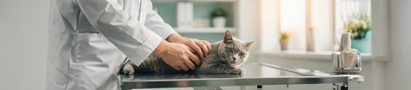 Gato en el veterinario