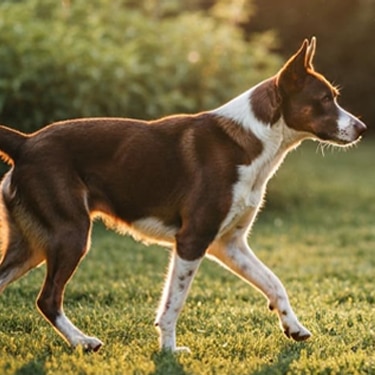 Un perro caminando al aire libre